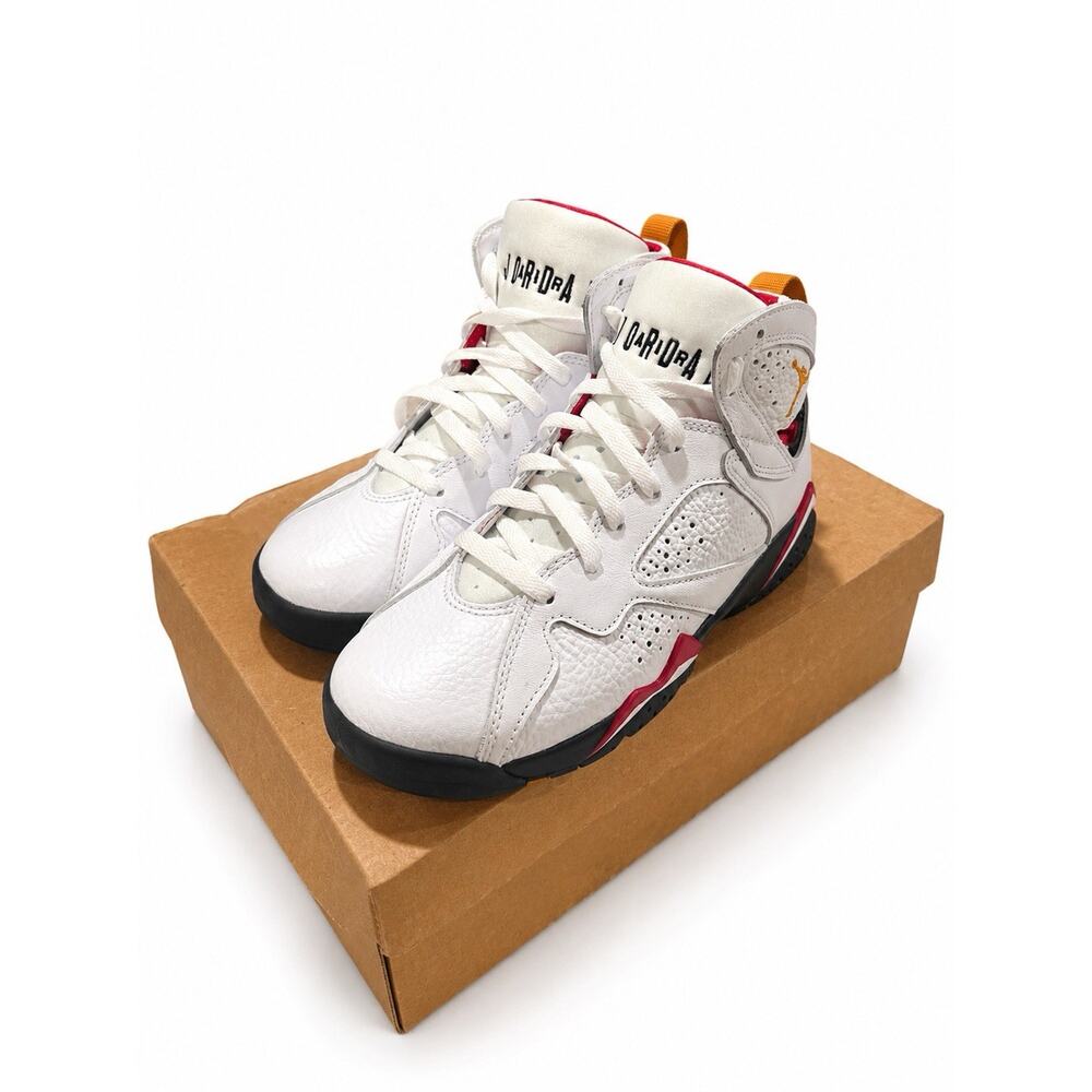 Air Jordan 7 Cardinal 2022 GS White Red Gold Size 6Y Women’s 7.5 - Picture 3 of 10